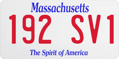 MA license plate 192SV1