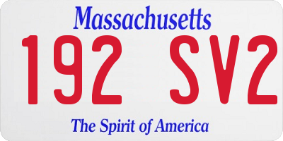 MA license plate 192SV2