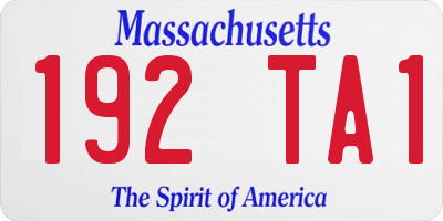 MA license plate 192TA1