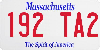 MA license plate 192TA2