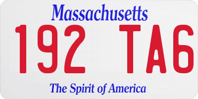 MA license plate 192TA6