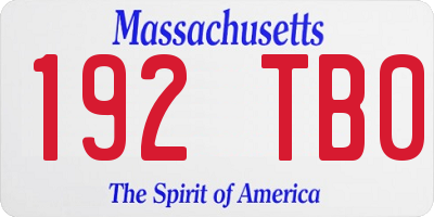 MA license plate 192TB0