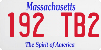 MA license plate 192TB2