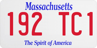 MA license plate 192TC1