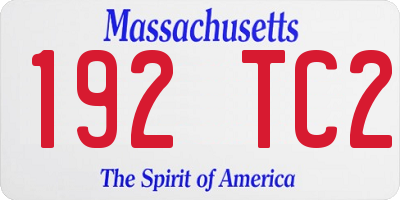 MA license plate 192TC2