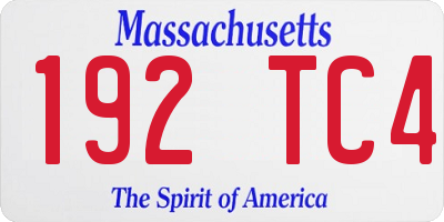 MA license plate 192TC4