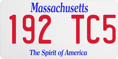 MA license plate 192TC5