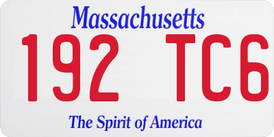 MA license plate 192TC6