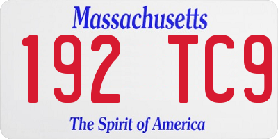 MA license plate 192TC9