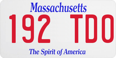 MA license plate 192TD0