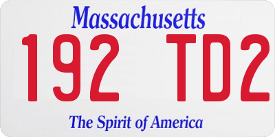 MA license plate 192TD2