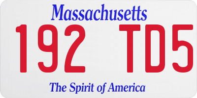 MA license plate 192TD5