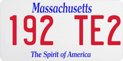 MA license plate 192TE2