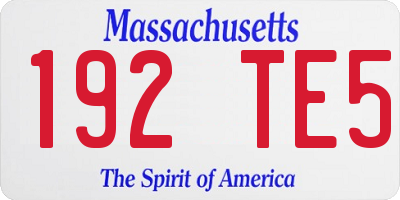 MA license plate 192TE5