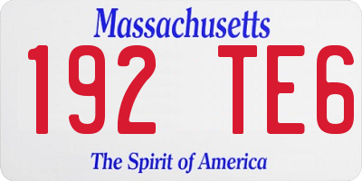 MA license plate 192TE6