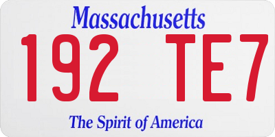 MA license plate 192TE7