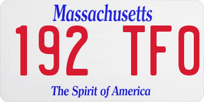 MA license plate 192TF0