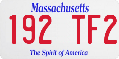 MA license plate 192TF2