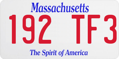 MA license plate 192TF3