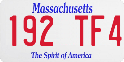 MA license plate 192TF4