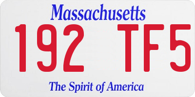 MA license plate 192TF5