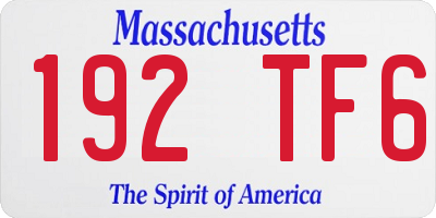 MA license plate 192TF6