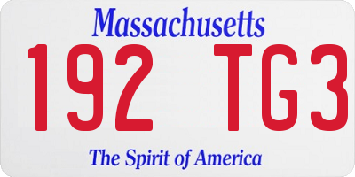 MA license plate 192TG3