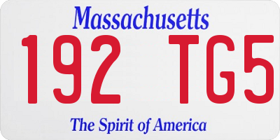 MA license plate 192TG5