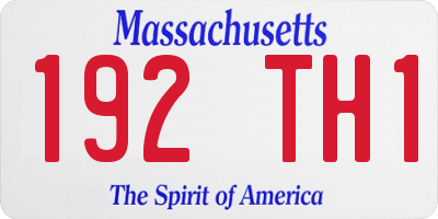 MA license plate 192TH1