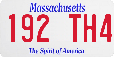 MA license plate 192TH4