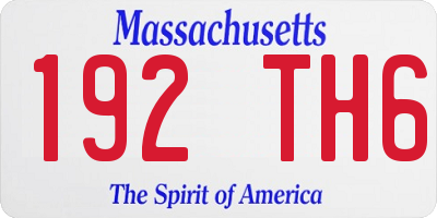 MA license plate 192TH6
