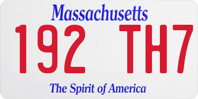 MA license plate 192TH7