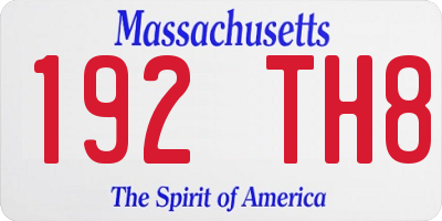 MA license plate 192TH8