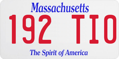 MA license plate 192TI0