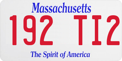 MA license plate 192TI2