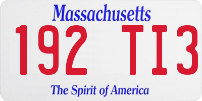 MA license plate 192TI3