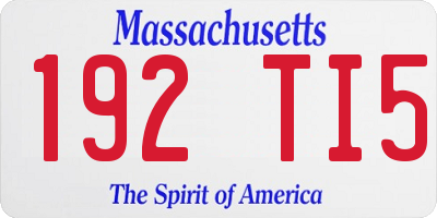 MA license plate 192TI5