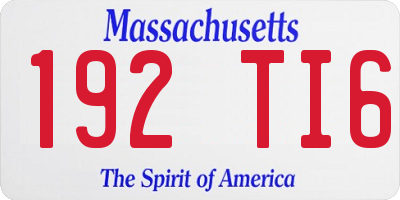 MA license plate 192TI6