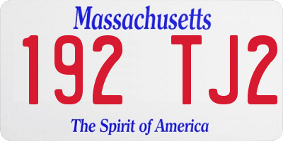 MA license plate 192TJ2