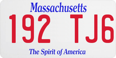 MA license plate 192TJ6
