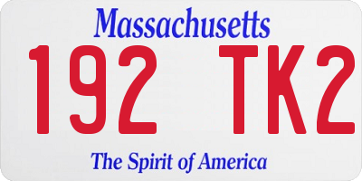 MA license plate 192TK2