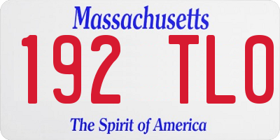 MA license plate 192TL0