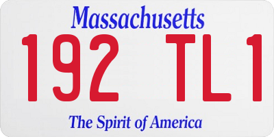 MA license plate 192TL1