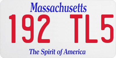 MA license plate 192TL5
