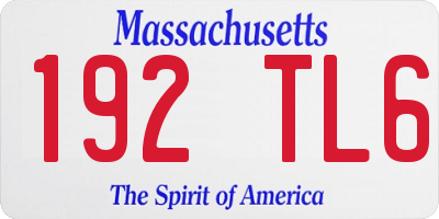 MA license plate 192TL6