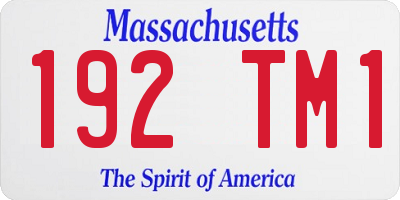 MA license plate 192TM1
