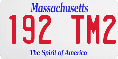 MA license plate 192TM2