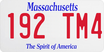 MA license plate 192TM4