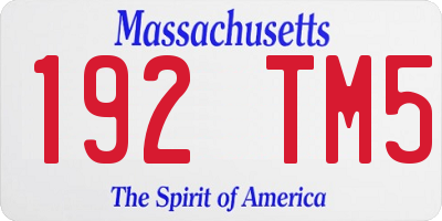 MA license plate 192TM5