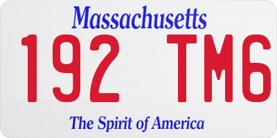 MA license plate 192TM6